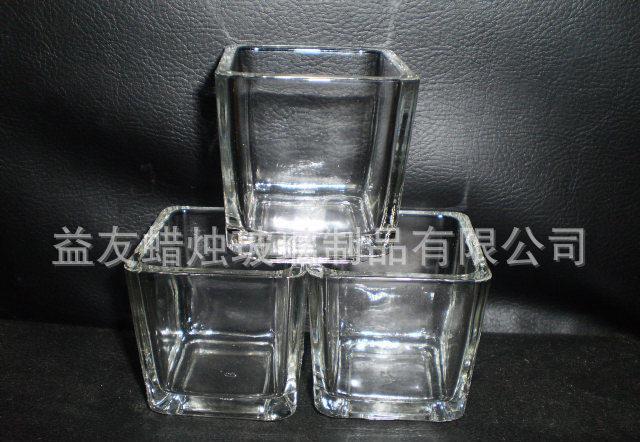 四方玻璃杯，直径52高度53mm小方杯，透明方形玻璃杯