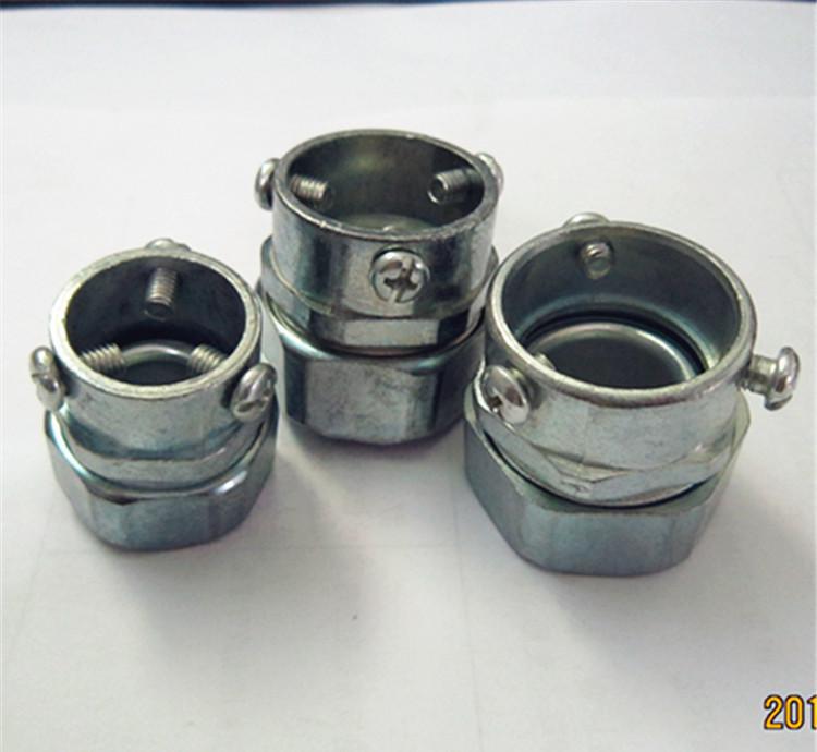 DKJ卡套式接头/顶丝连接三柱接头/锌合金压铸表面镀锌或镀铬