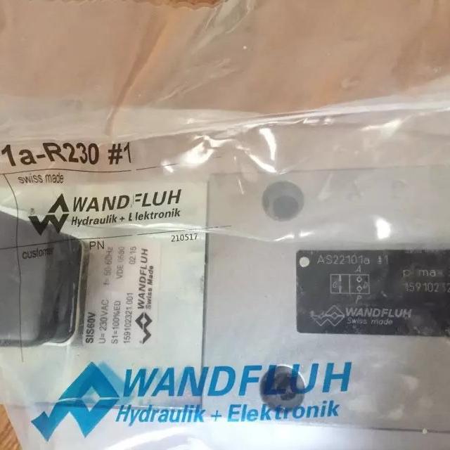 销售AS22101A-G24电磁阀WANDFLUH万福乐电磁换向阀液压阀 液压泵阀