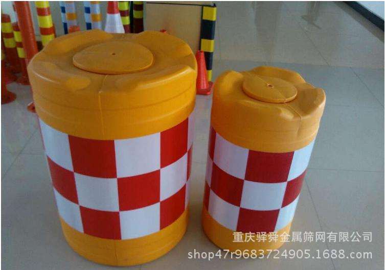 生产 塑料∮800*600防撞桶 吹塑围挡水马 反光隔离桶 隔离墩