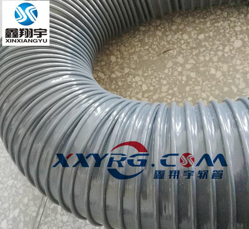 灰色PVC圆骨塑筋增强软管/牛筋管/PVC塑料软管/PVC通风吸尘排水管