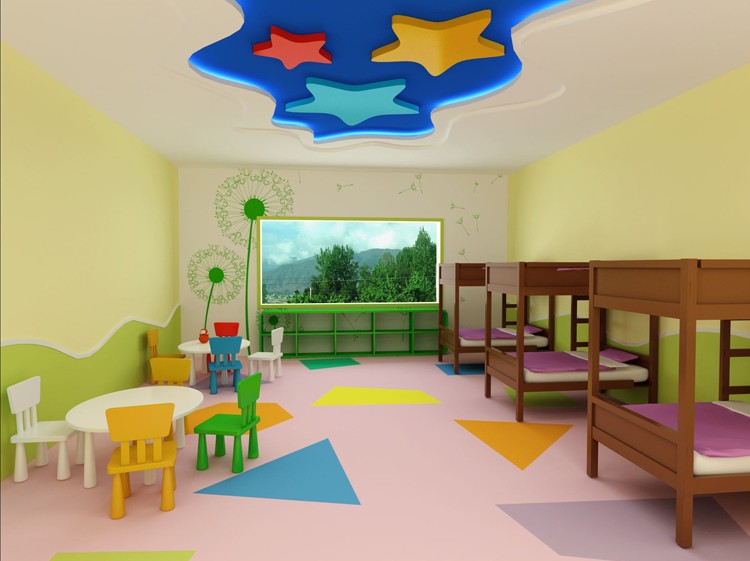 美立德幼儿园塑胶地板 幼儿园卡通地胶 儿童2.0塑胶地板幼儿园PVC胶地板早教中心地胶
