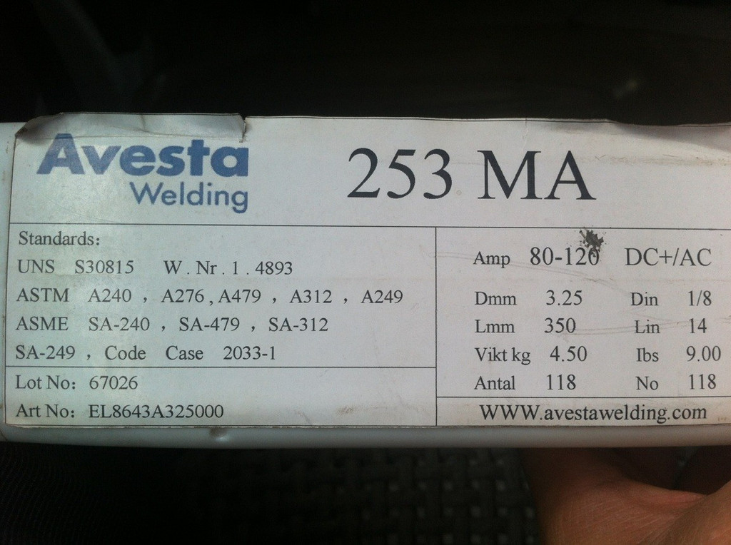 瑞典阿维斯塔308L-Si/MVR-Si ER308LSi不锈钢焊丝