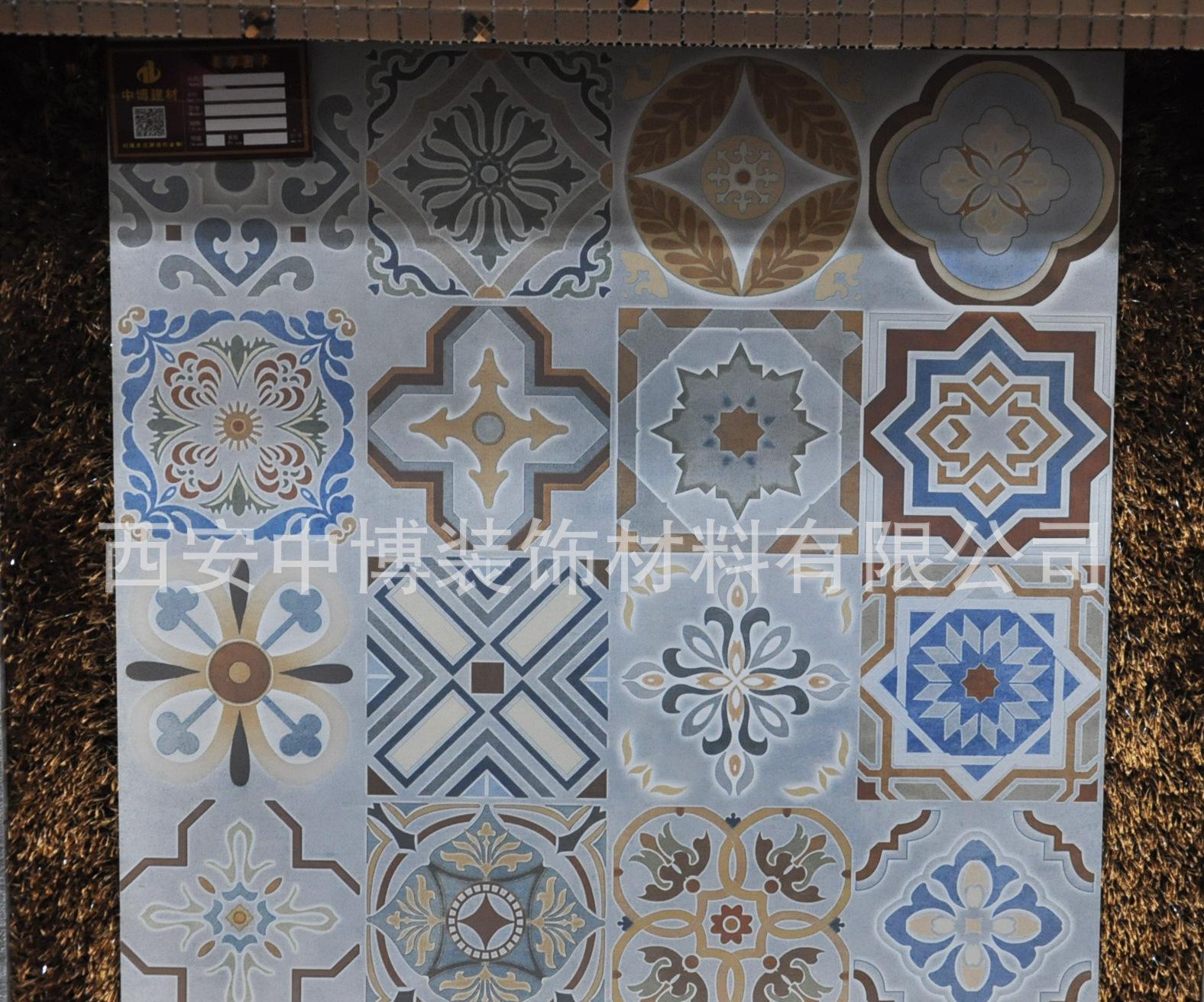 西安室内拼花地砖 厨卫防滑仿古砖600*600  复古地
