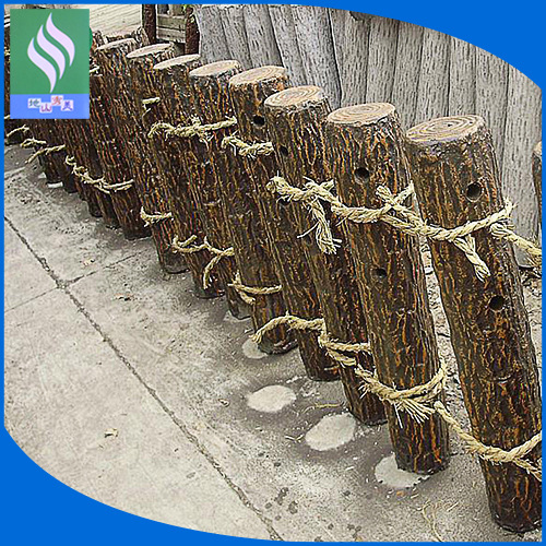 生产加工仿树皮树桩护栏 水泥假树桩防护栏 树桩护栏