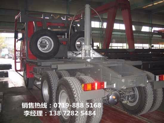 中国重汽6x6全轮原木运输车（带挂车）新车ZZ4257驾驶图片，参数，报价