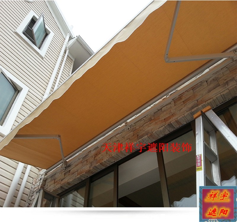 天津祥宇XY-011户外 阳台铝合金手摇雨搭遮阳棚伸缩式雨棚折叠商铺帐篷雨棚